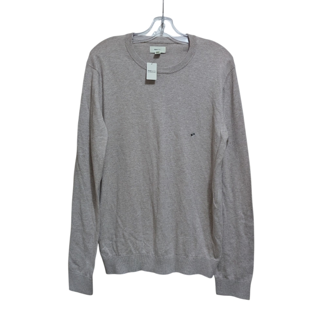 RW&Co. Men's Beige Cotton Blend Crew Neck Sweater Size M